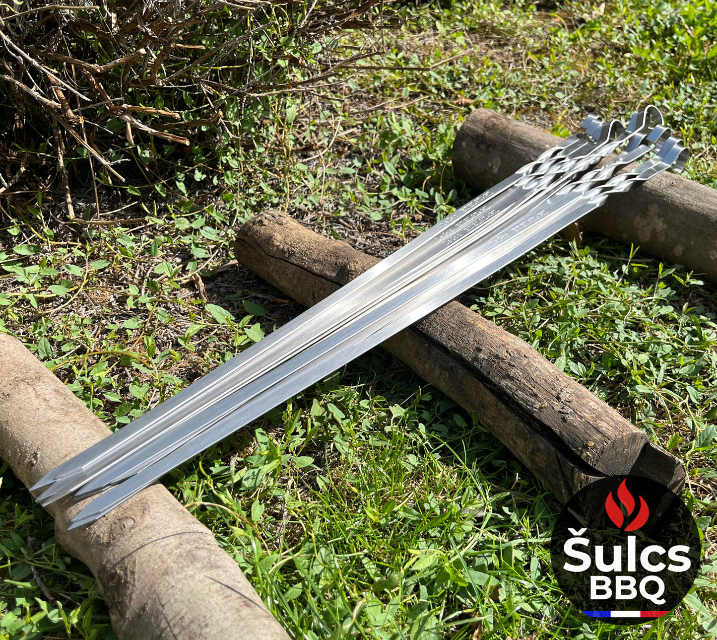 50x Stainless Steel Skewers 60 cm