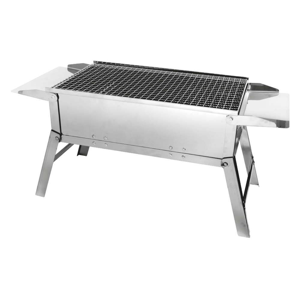 Portable folding stainless steel travel barbecue for camping, fishing and bivouacking