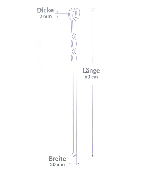 Brochettes 60x2 cm - 2mm - Lot de 6