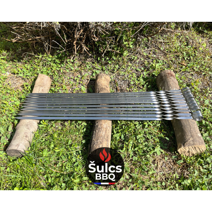 50x Stainless steel skewers 60 cm