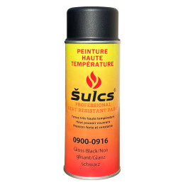 Noir Satin - Peinture professionnelle très haute température 1200°c - Aérosol 400Ml - Ref. 0916