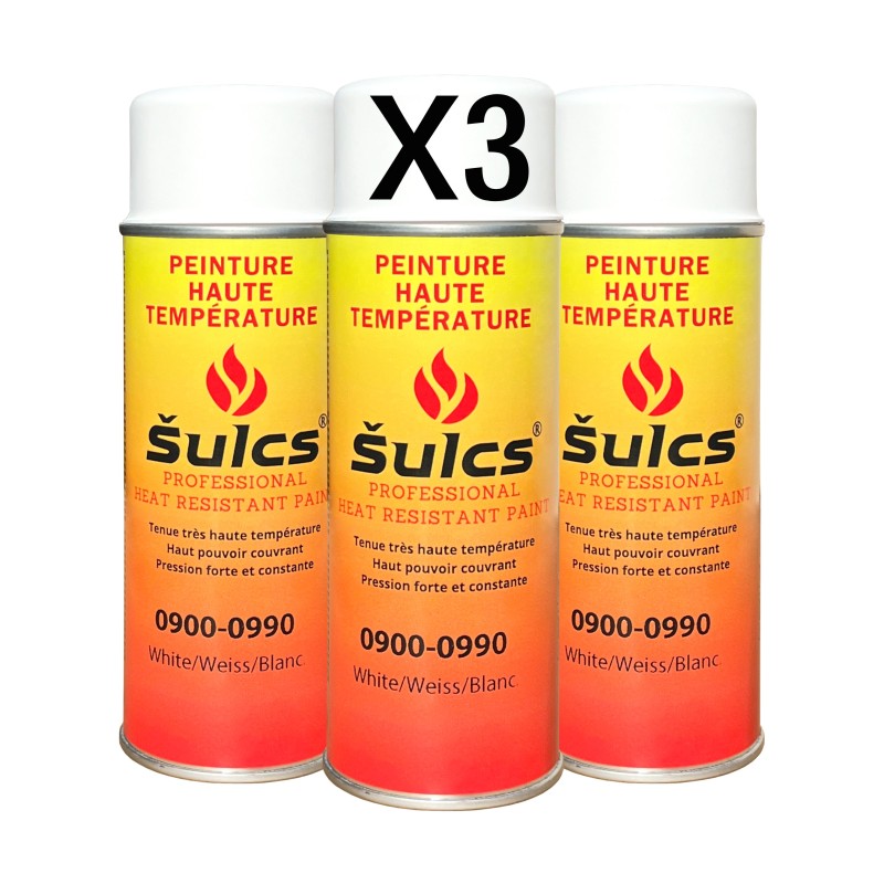 Blanc - Peinture professionnelle haute température 900°c - Aérosol 400Ml - Ref. 0990