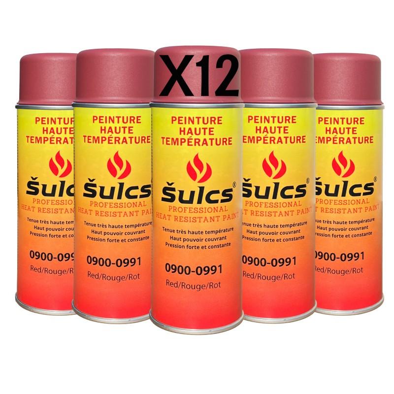 Rouge - Peinture professionnelle haute température 900°c - Aérosol 400Ml - Ref. 0991