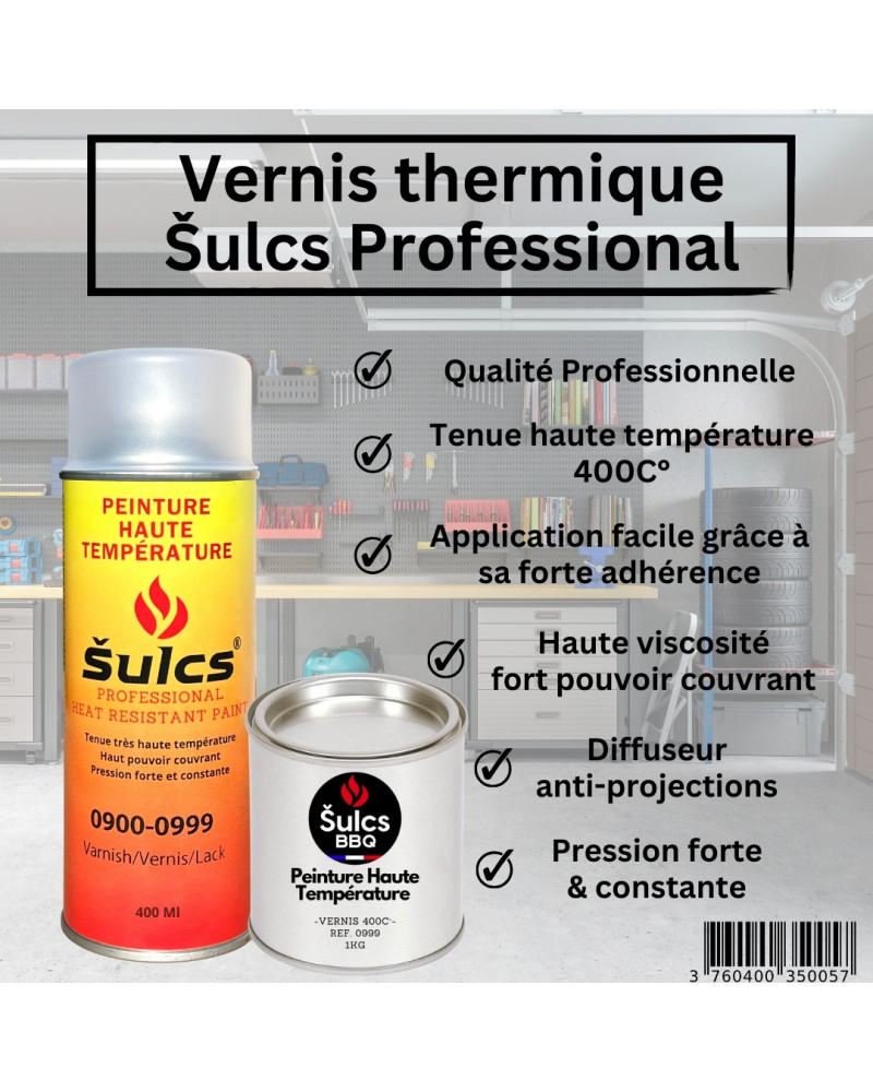Peinture Aérosol Haute Température Noire Mate - 4x400ml, Résiste à 800°C, Pour Pot D'échappement