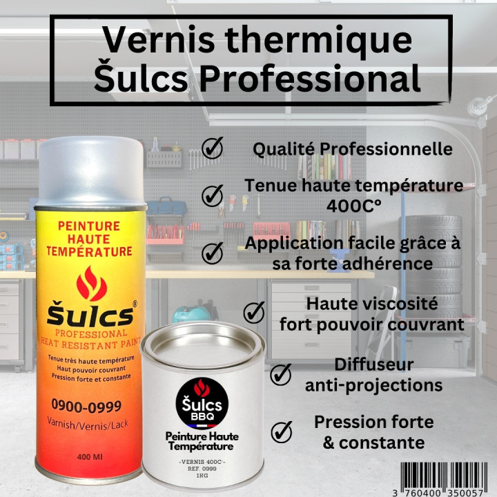 Vernis haute température 200° professionnel pour barbecue et radiateurs