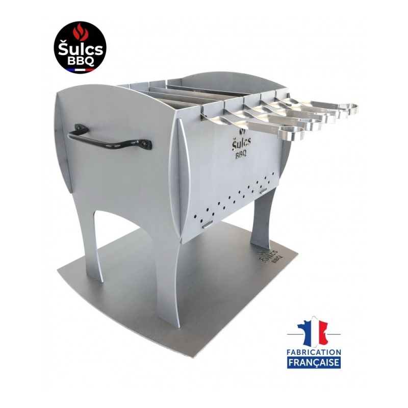 Barbecue de table / transportable - Modèle S - Acier Brut -