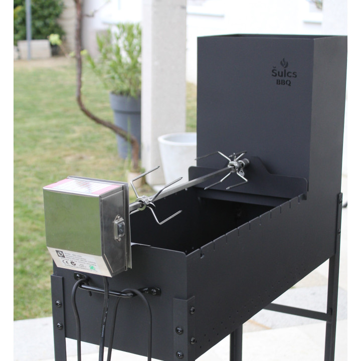 Kit tournebroche Inox pour barbecues avec moteur 220V 4,5W