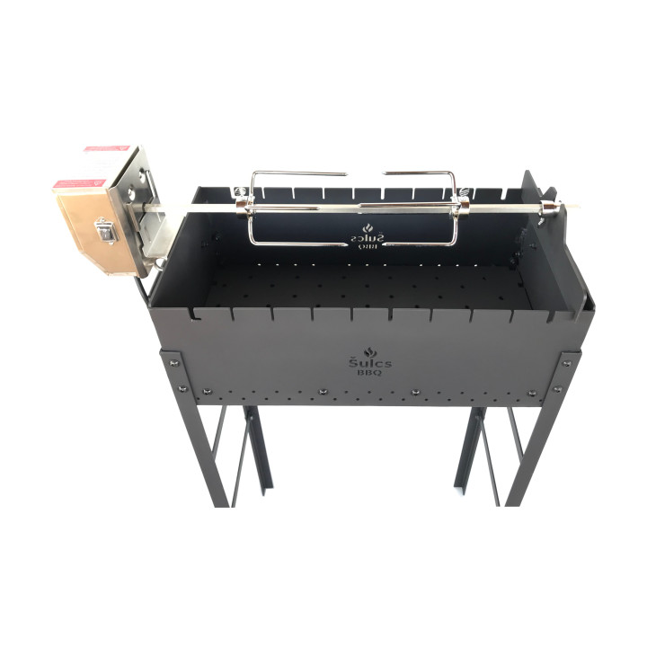 Modèle L sans cheminée avec kit rotisserie adapté