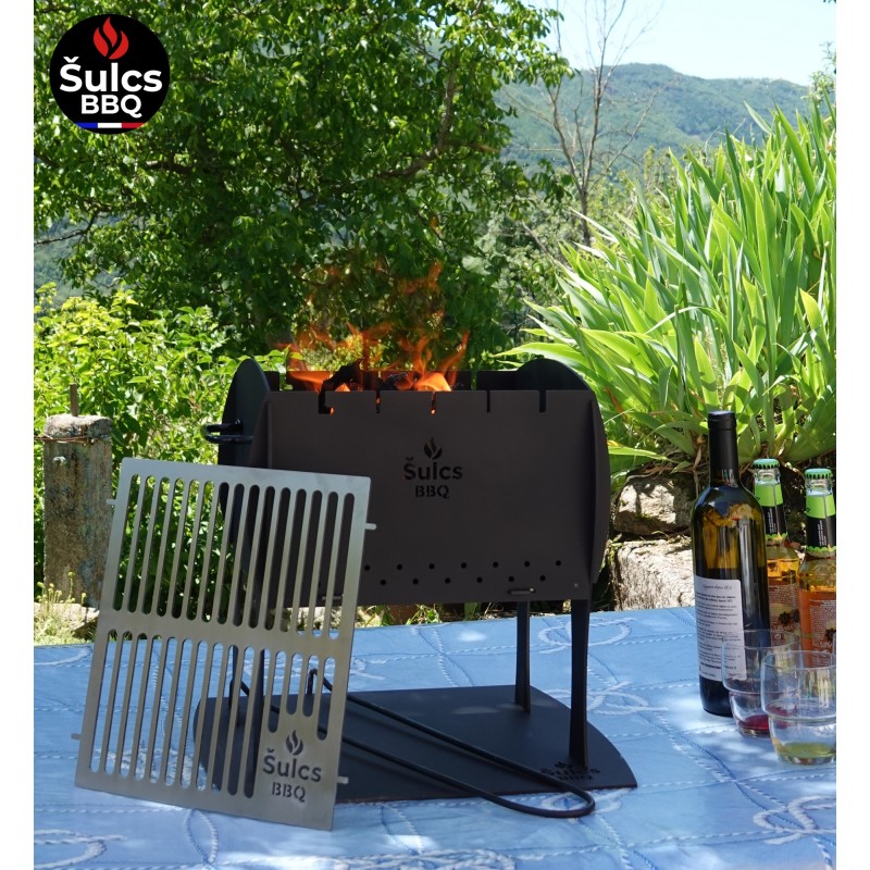 Barbecue de table / transportable - Modèle S - Acier Brut -
