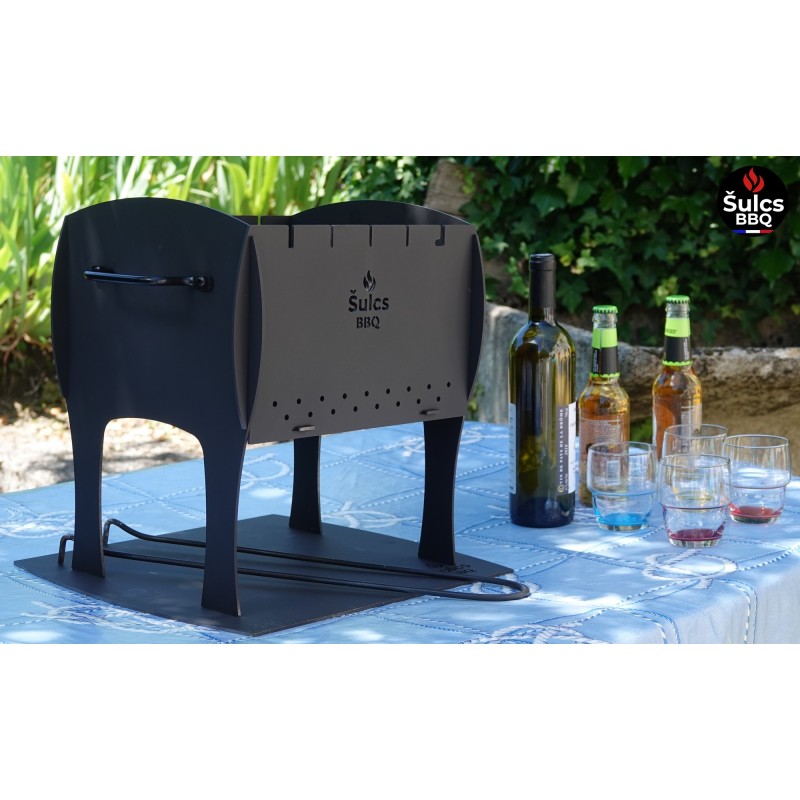 Table / transportable barbecue - Model S - Raw Steel -