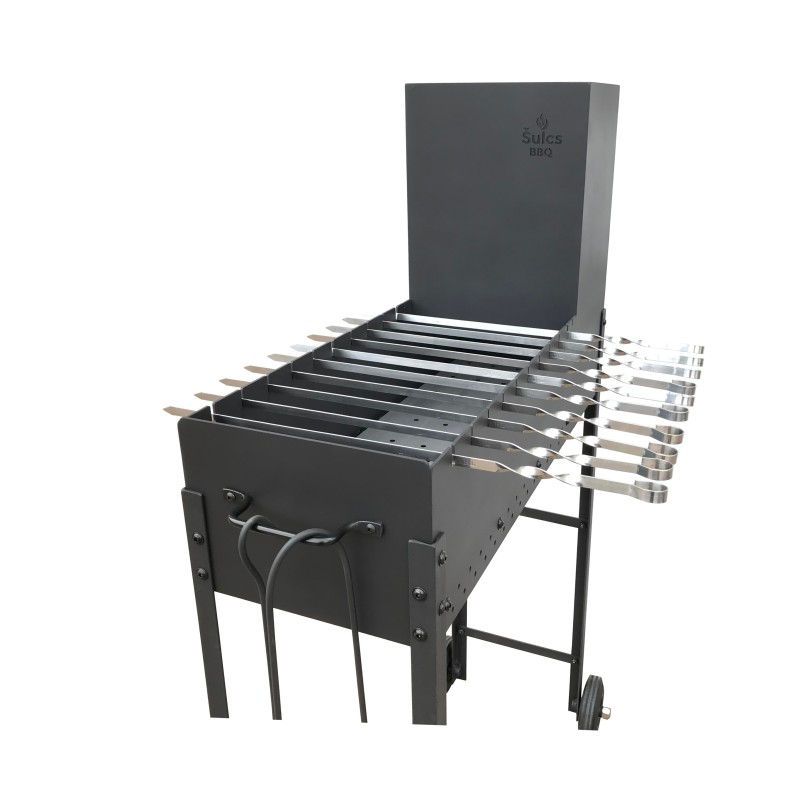 20x Stainless steel skewers 50 cm with storage pouch