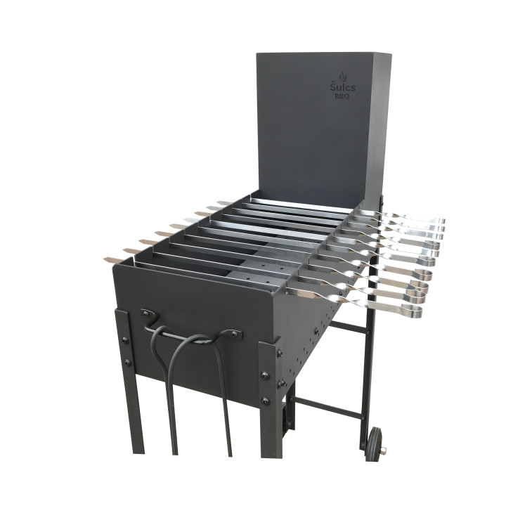 20x Stainless steel skewers 50 cm with storage pouch
