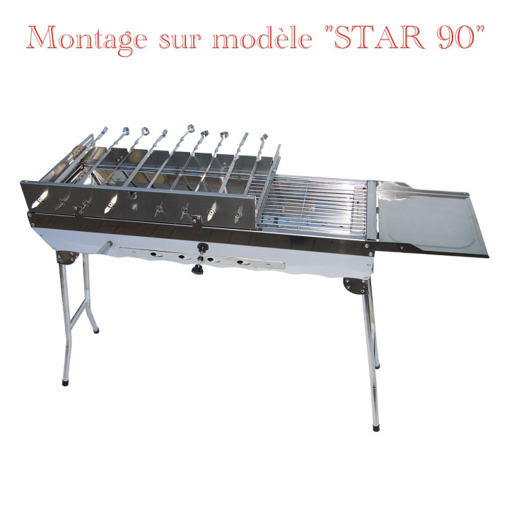 Système de tourne brochettes pour BBQ - 9 ou 11 emplacements pour barbecue