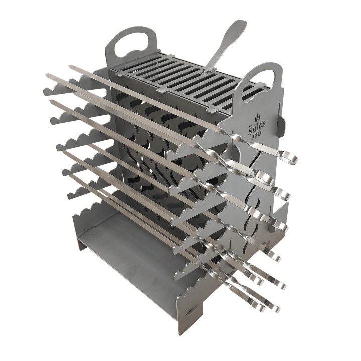 Barbecue à cuisson Verticale - Made in France - pour brochettes grillades et shashlik
