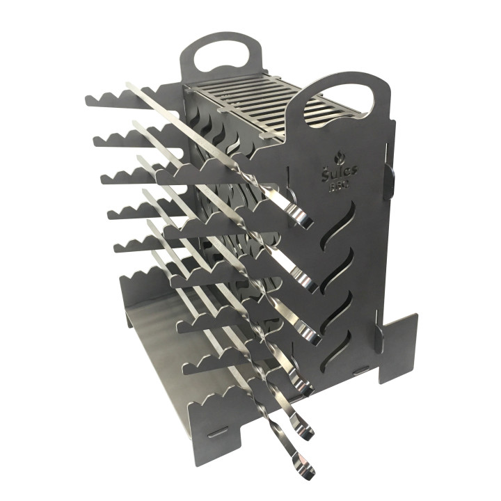 Barbecue à cuisson Verticale - Made in France - pour brochettes grillades et shashlik