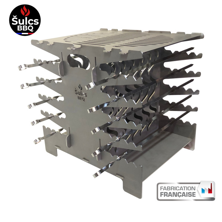 Barbecue à cuisson Verticale - Made in France - pour brochettes grillades et shashlik