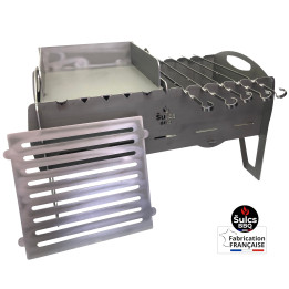 Barbecue modulable en acier - Made in France - pour brochettes grillades et shashlik