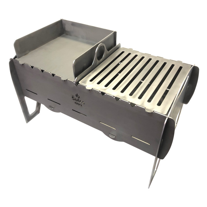 Barbecue modulable en acier - Made in France - pour brochettes grillades et shashlik
