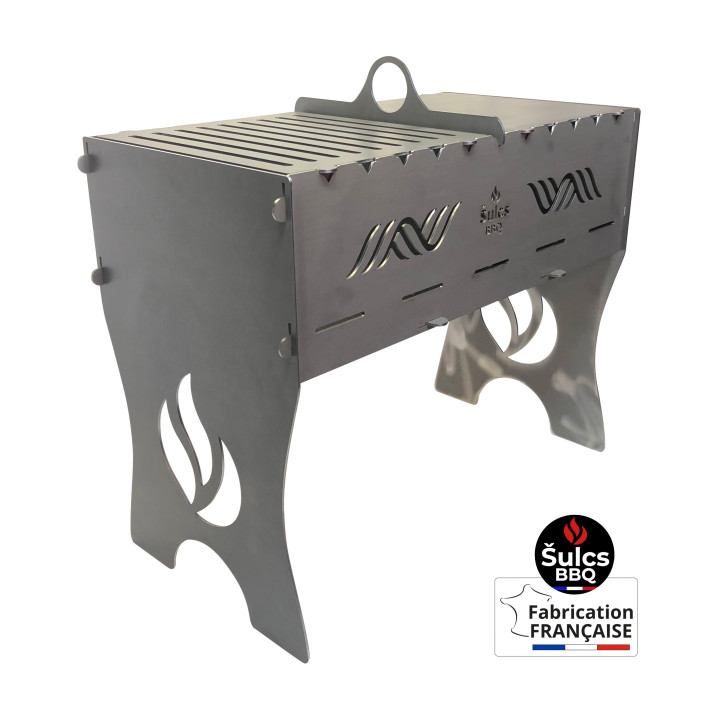 Barbecue modulable en acier - Made in France - pour brochettes grillades et shashlik