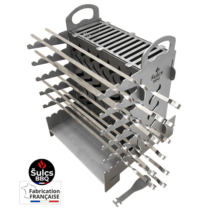 Barbecue à cuisson Verticale - Made in France - pour brochettes grillades et shashlik