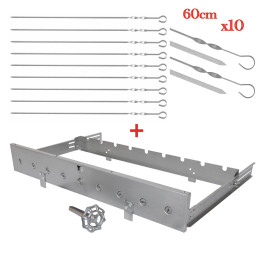 Système de tourne brochettes pour BBQ - 9 ou 11 emplacements pour barbecue