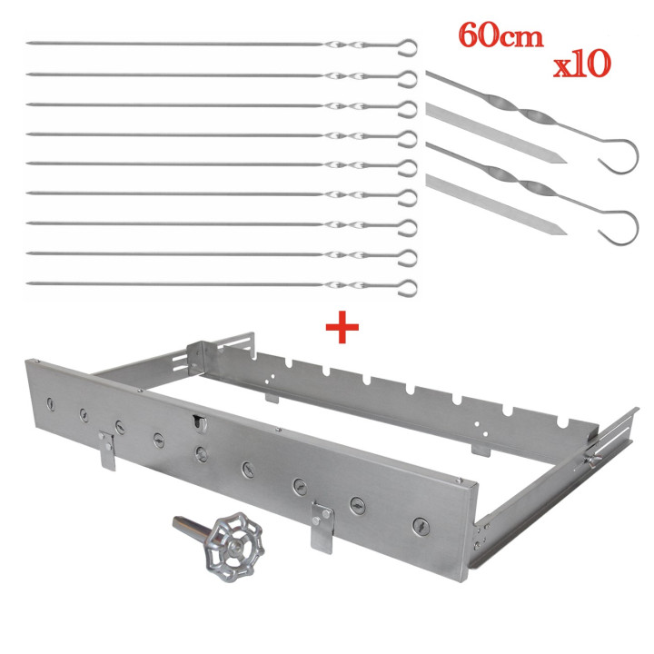 Système de tourne brochettes pour BBQ - 9 ou 11 emplacements pour barbecue