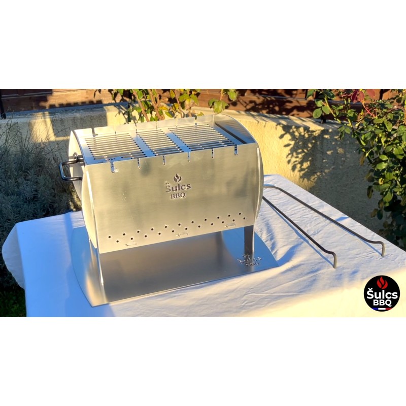 Table / transportable barbecue - Model L - 100% stainless steel -