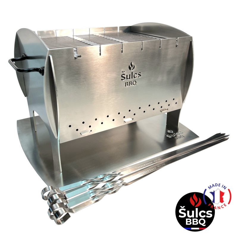 Table / transportable barbecue - Model L - 100% stainless steel -