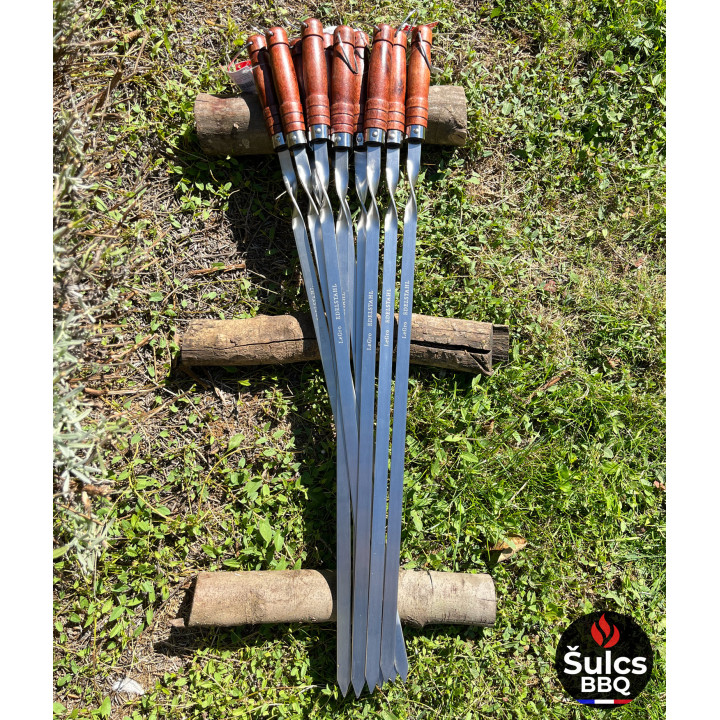 Grandes brochettes Inox 80 cm pour Braséros
