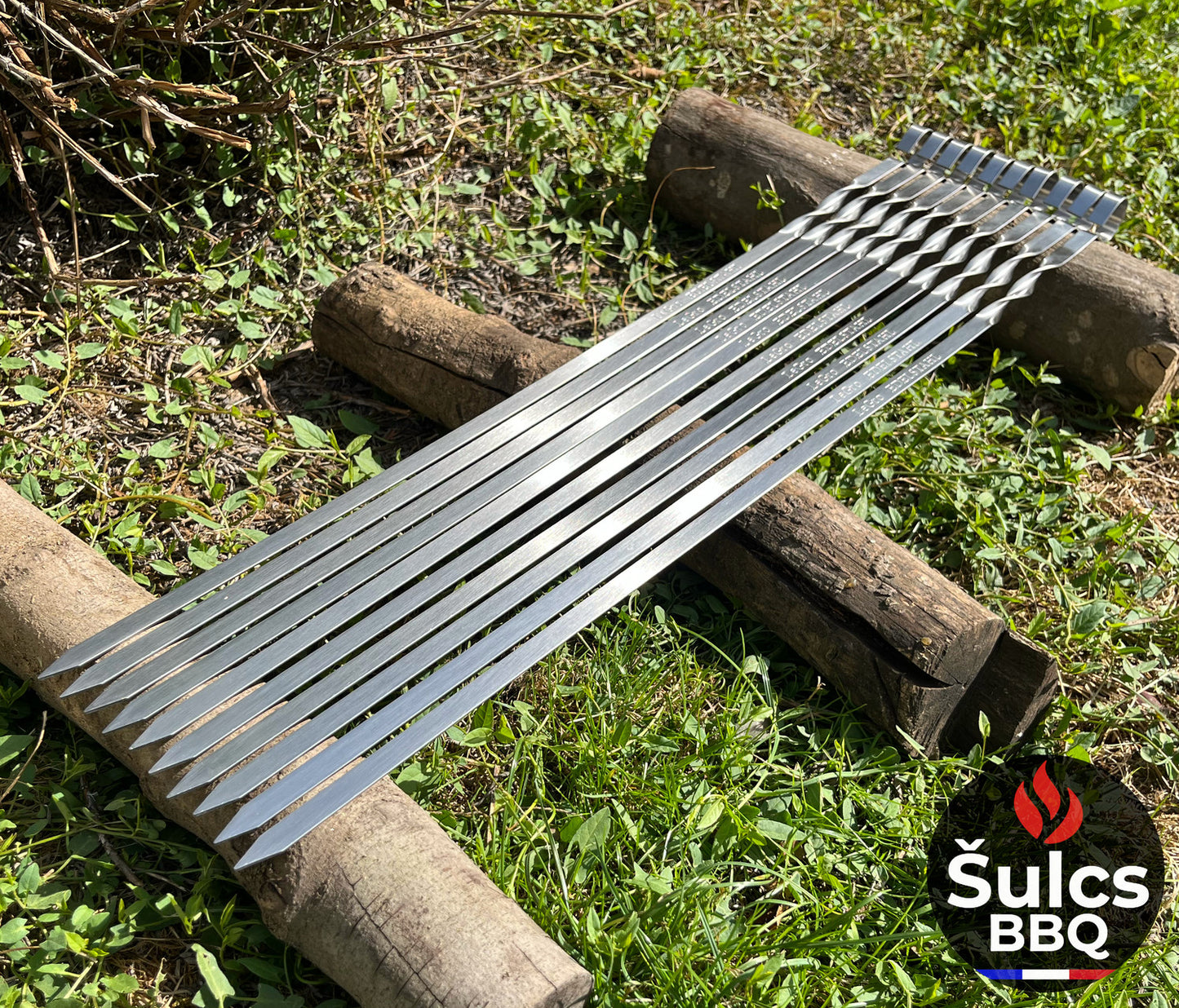 50x Stainless Steel Skewers 60 cm