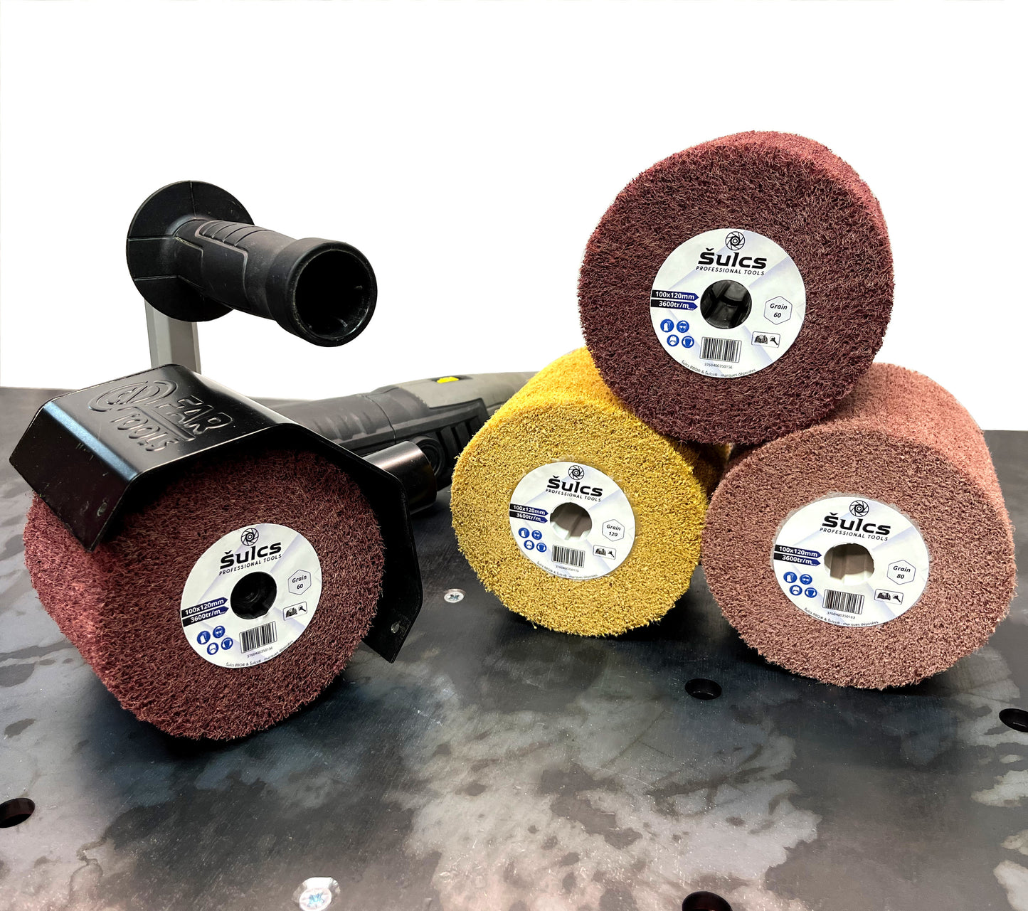 Brosse / Roue de décapage pour machine de type Rénovateur 120mm