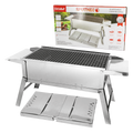 Portable folding stainless steel travel barbecue for camping, fishing and bivouacking