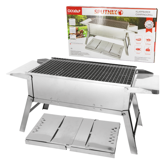 Barbecue de voyage pliant en Inox transportable pour camping, pêche et bivouac