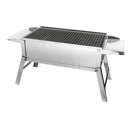 Portable folding stainless steel travel barbecue for camping, fishing and bivouacking