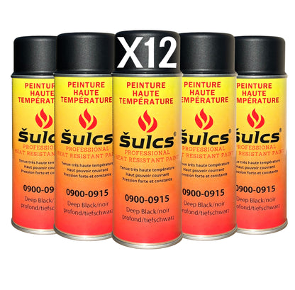 Noir Mat - Peinture professionnelle haute température 900°c - Aérosol 400Ml - Ref. 0915