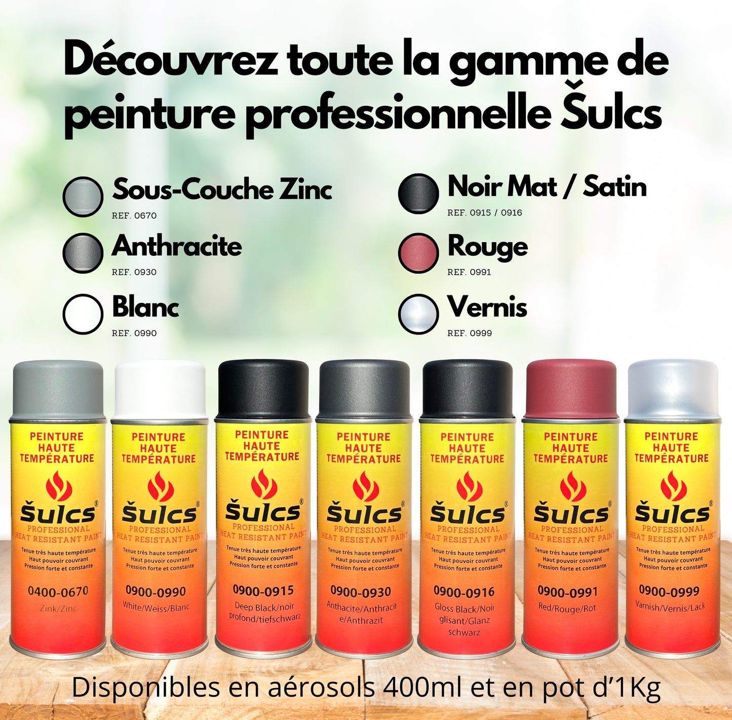 Noir Mat - Peinture professionnelle haute température 900°c - Aérosol 400Ml - Ref. 0915