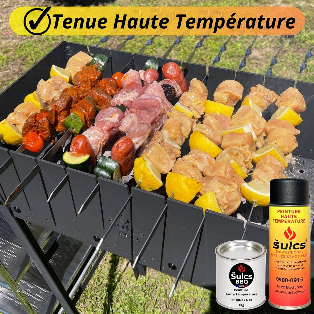 Noir Mat - Peinture professionnelle haute température 900°c - Aérosol 400Ml - Ref. 0915