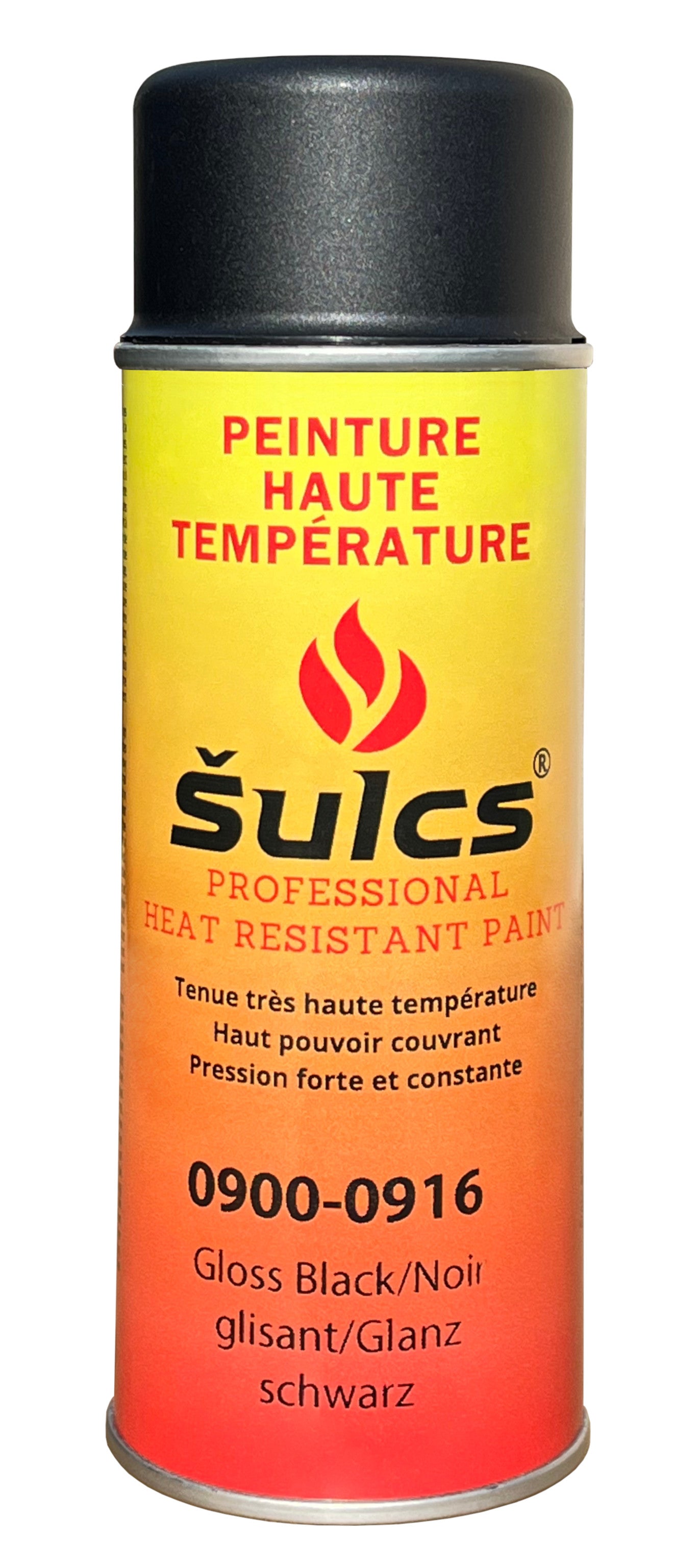 Satin Black - Professional high-temperature paint (1200°C) - 400ml aerosol can - Ref. 0916