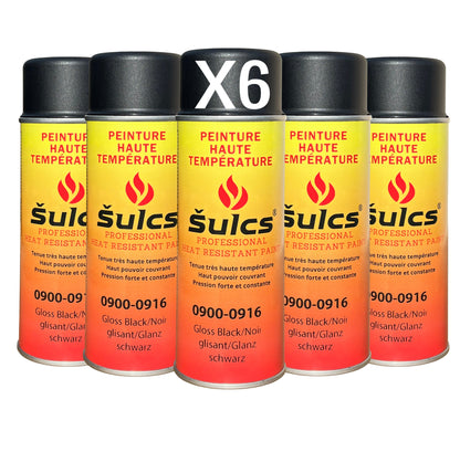 Satin Black - Professional high-temperature paint (1200°C) - 400ml aerosol can - Ref. 0916