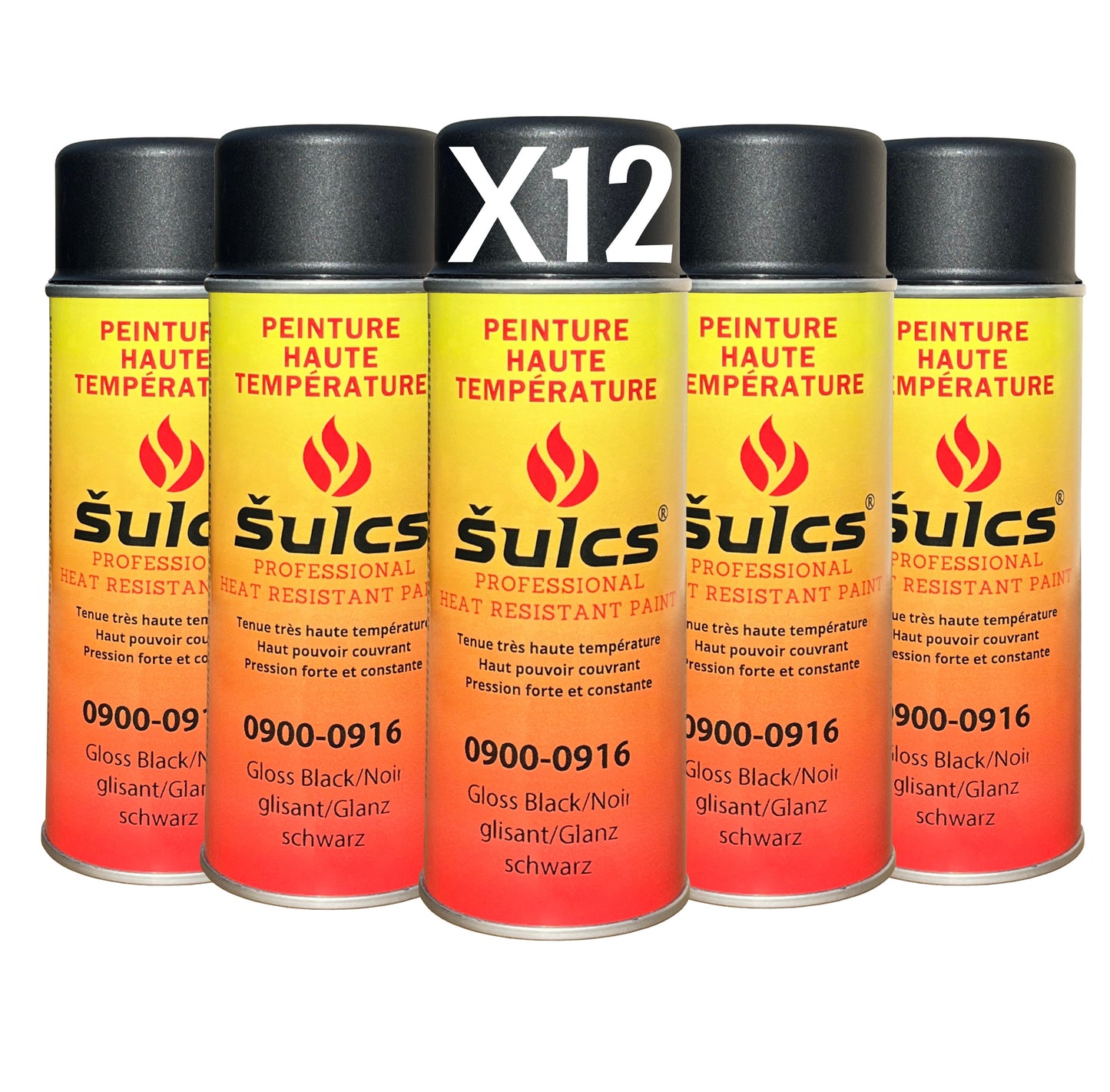 Satin Black - Professional high-temperature paint (1200°C) - 400ml aerosol can - Ref. 0916