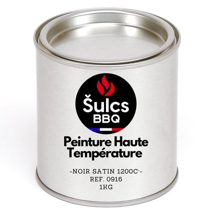 Noir Satin - Pot de peinture professionnelle très haute température 1200°c - 1Kg Ref. 0916