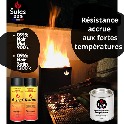 Noir Satin - Pot de peinture professionnelle très haute température 1200°c - 1Kg Ref. 0916