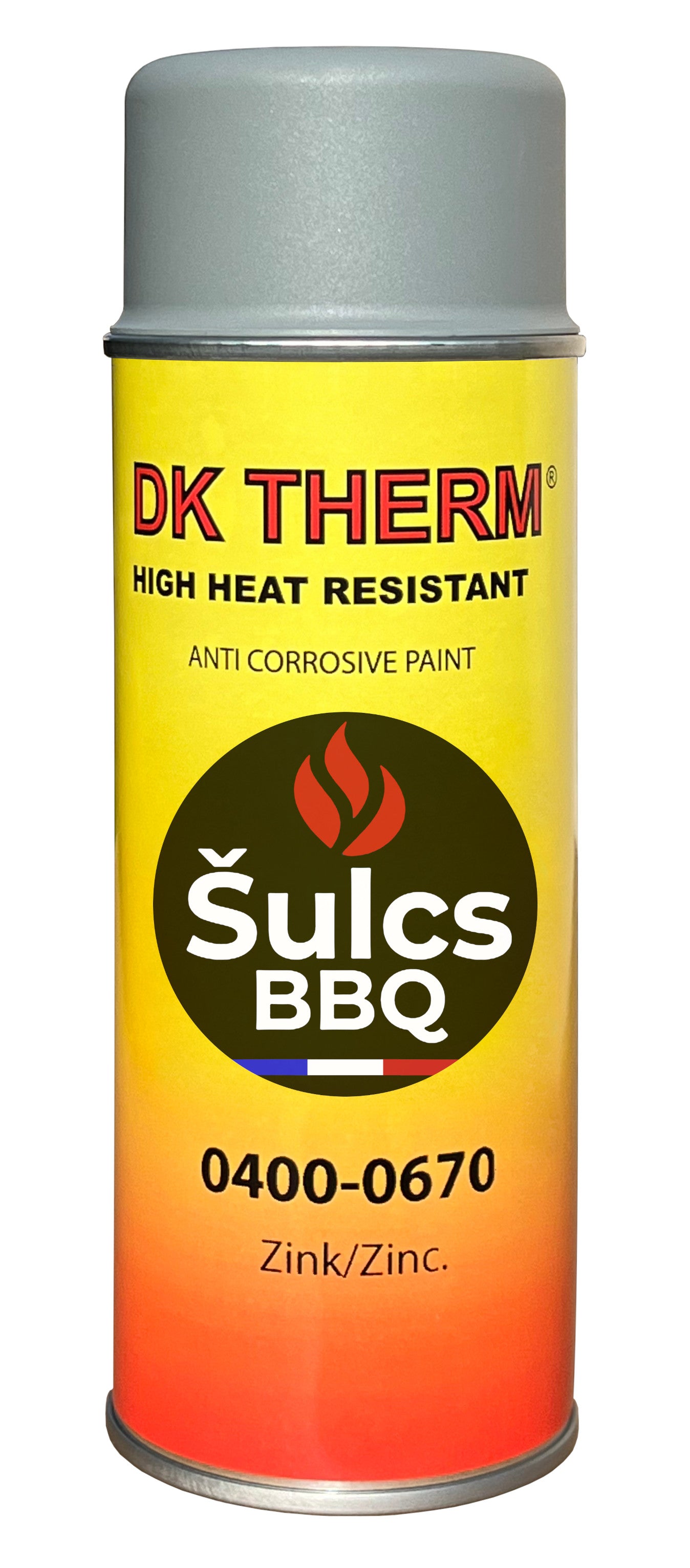 High-temperature zinc-based anti-corrosion primer - Grey - 400ml aerosol - Ref 0670