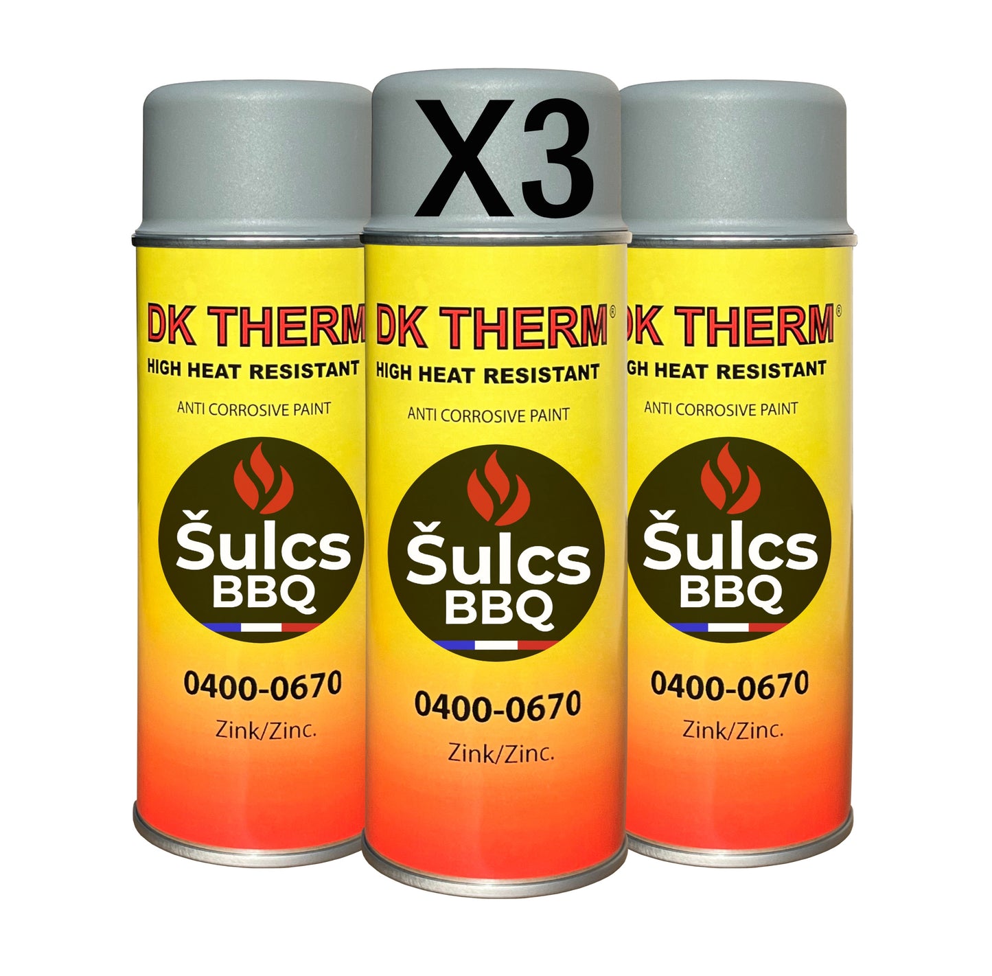 High-temperature zinc-based anti-corrosion primer - Grey - 400ml aerosol - Ref 0670