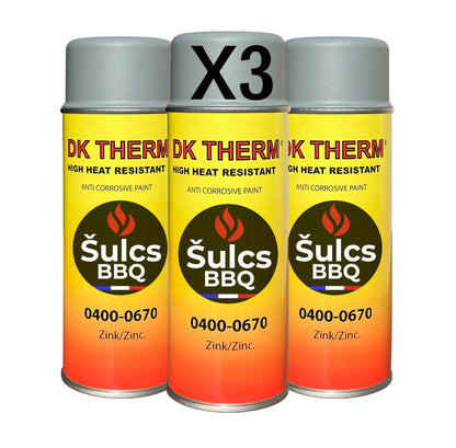 High-temperature zinc-based anti-corrosion primer - Grey - 400ml aerosol - Ref 0670