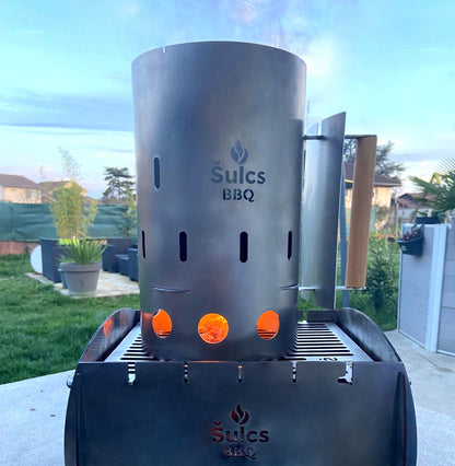 100% Stainless Steel 2-in-1 Chimney Starter for Charcoal Barbecue
