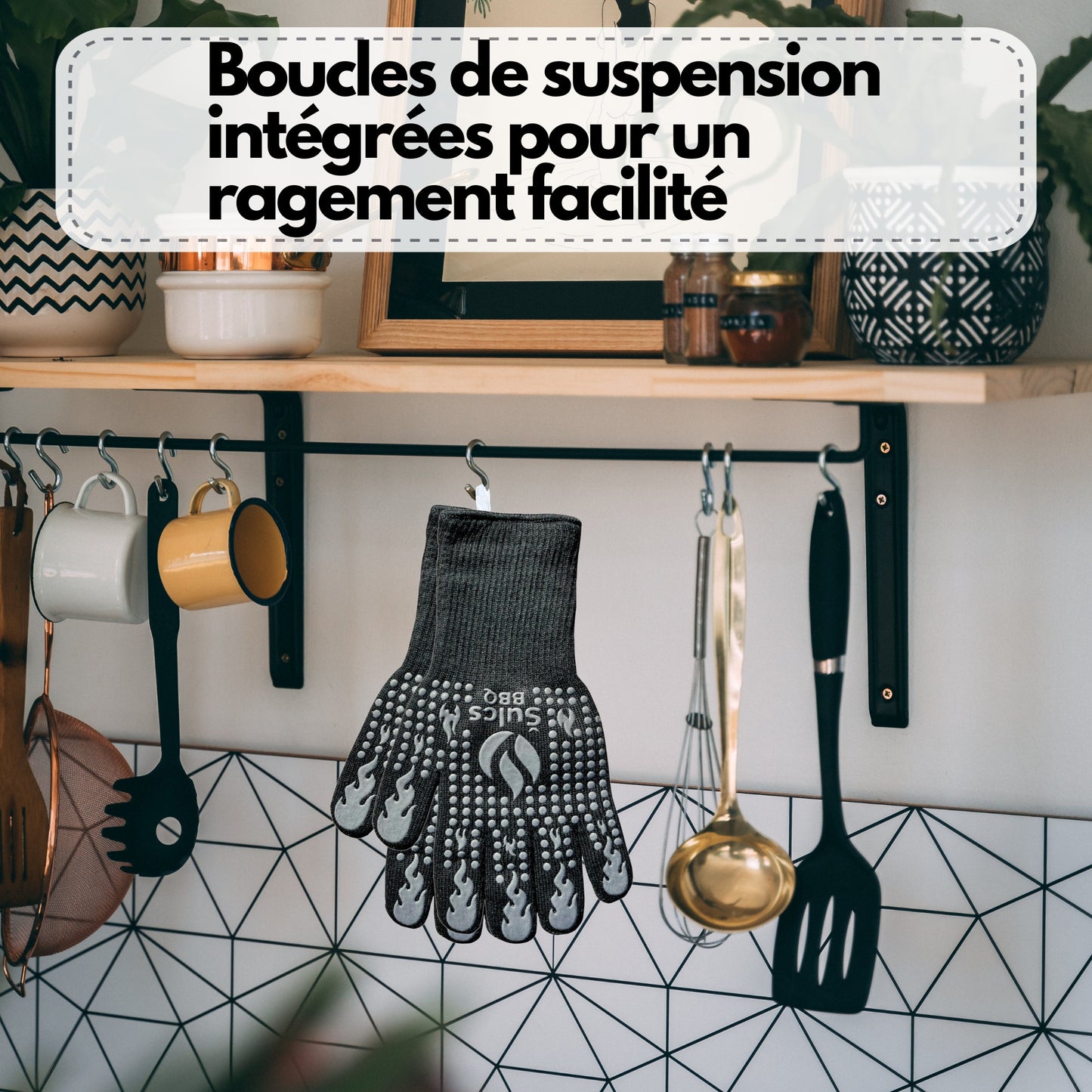 Gants de protection thermique Šulcs BBQ pour barbecue et cheminée