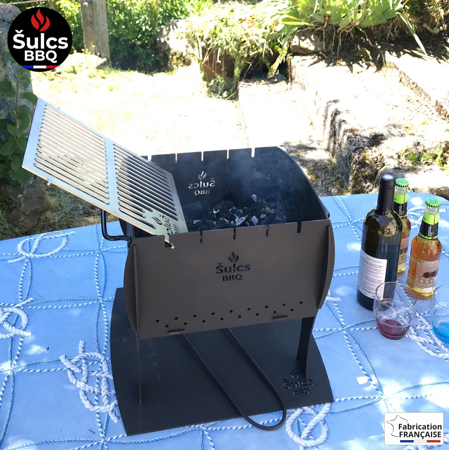 Barbecue de table / transportable - Modèle S - Acier Brut -