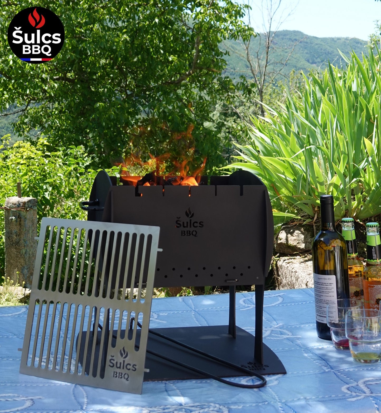 Barbecue de table / transportable - Modèle S - Acier Brut -