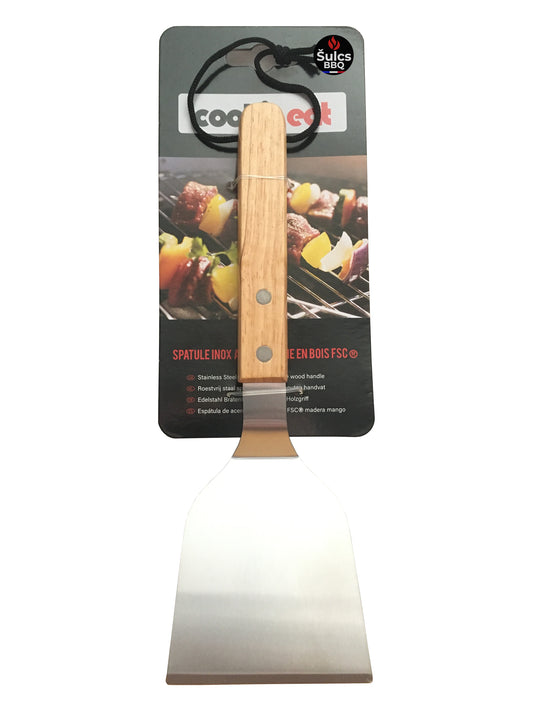 Spatule Inox pour plancha et grillades en bois FSC